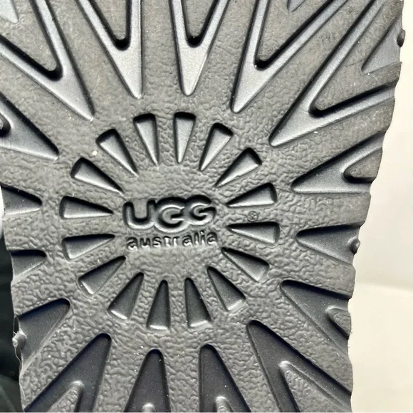 UGG Black Suede Zip Sunshine Tall Boots Sz 6 Shearling Winter Snow Classic 90s - Picture 12 of 14